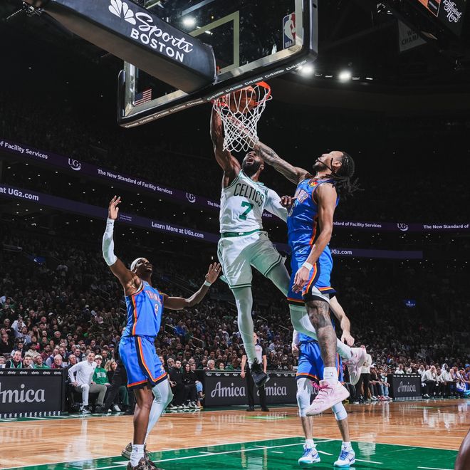 波士顿凯尔特人逆转雷霆终结12连胜 布朗31+8+8引